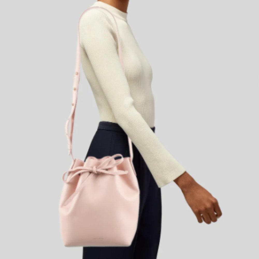 Authentic Mansur Gavriel Pink Leather Bucket Bag - Picture 1 of 5